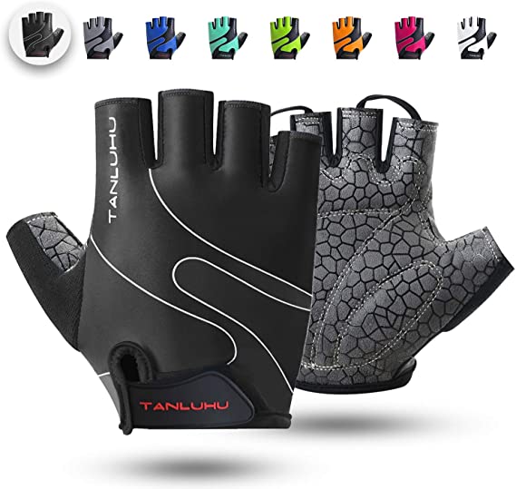 Tanluhu Cycling Gloves/Bike Gloves Half Finger Road Riding Gloves,Light Anti-Slip Shock-Absorbing Biking Gloves for Men and Women