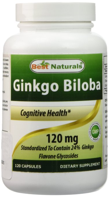 Best Naturals, Ginkgo Biloba Extract - Double Strength Ginkgo Biloba, 120mg, 120 Capsules