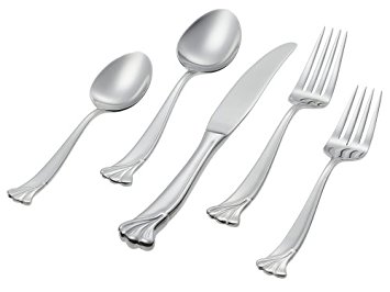 Ginkgo International Leaf 5-Piece Stainless Steel Flatware Place Setting, Service for 1