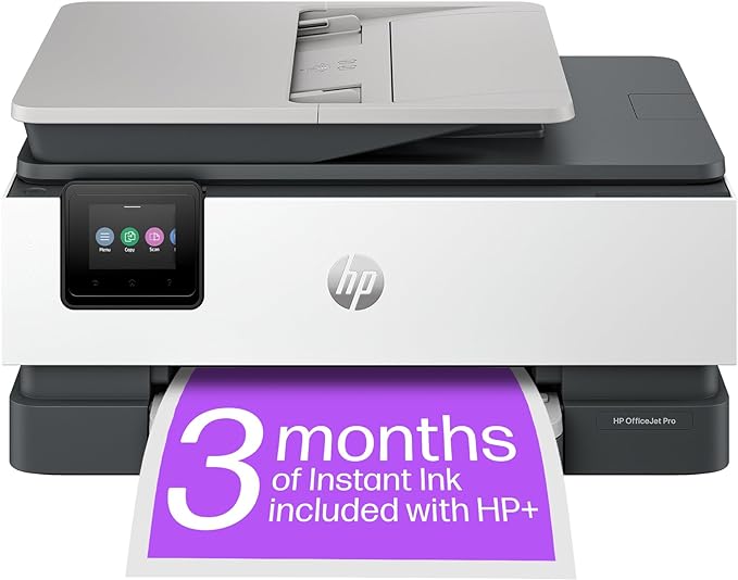 HP OfficeJet Pro 8132e All-in-One Printer | Colour | Printer for Home | Print, Scan, Copy, Fax Automatic Document Feeder| 3 Months Instant Ink with HP | Print over VPN with HP  | Up to 3 Year Warranty