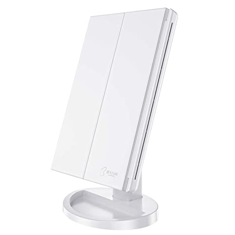 BESTOPE Makeup Mirror Lighted Makeup Mirror with Lights,Vanity Mirror with 2x/3x Magnification,Touch Screen,180 Degree Rotation,Cosmetic Light Up Mirror