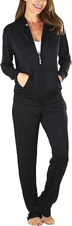 ToBeInStyle Women's French Terry Activewear Hooded Jacket & Pants