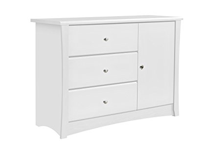 Storkcraft Crescent 3 Drawer Combo Dresser, White