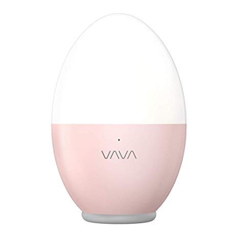 Night Light for Kids, VAVA Night Lights for Babies, Bedside Lamp, Safe ABS PP, Breakage Resistant, Eye Caring LED, Adjustable Brightness and Color, Touch Control, 80 Hours Runtime (Pink)