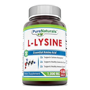 Pure Naturals L-Lysine Tablets, 1000 mg, 180 Count