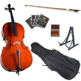 Cecilio CCO-100 Student Cello with Soft Case Stand Bow Rosin Bridge and Extra Set of Strings Size 44 Full Size
