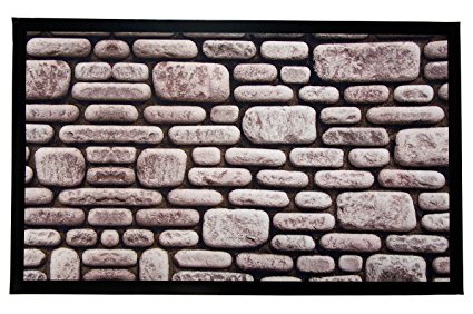 Weaver Collection Printed Doormat with Greeting. Non-Slip 18" x 30" Superior Scraping and Absorbing Entrance Welcome Mat. By Home Fashion Designs Brand. (Rock Walkway Theme)