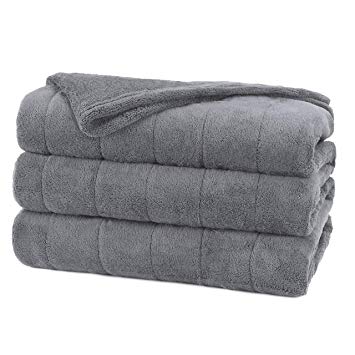 Sunbeam BSM9SFQ-RG29-17A50 Micro Plush Heated Blanket, Brushed Nickel, Full/Queen