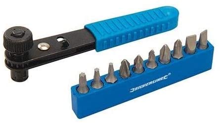 Silverline 404706 11pce Offset Ratchet Screwdriver Set 11 Piece, Black/Blue