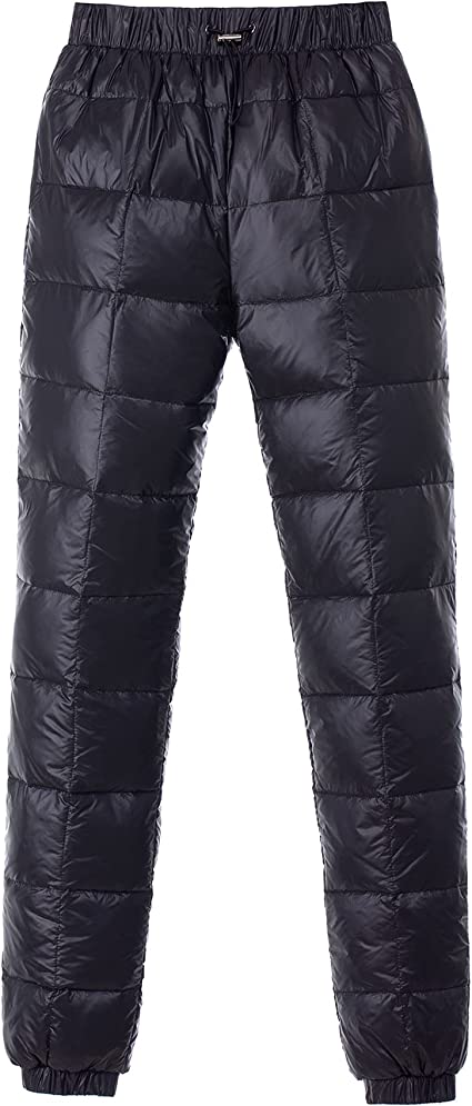 Tapasimme Men Women Winter Warm Goose Down Trousers Packable Snow Pants Compression Down Cargo Pants Outdoor Camping Insulated Pants