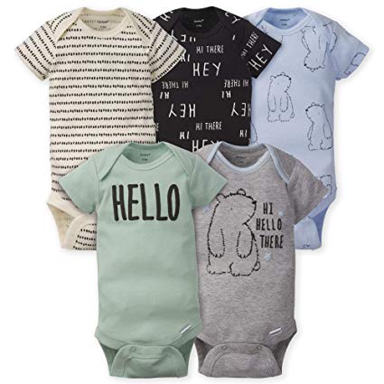 Gerber Baby Boys 5-Pack Variety Onesies Bodysuits