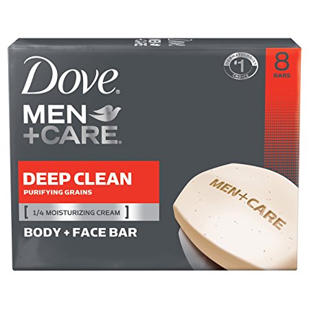Dove Men Care Body and Face Bar, Deep Clean 4 oz, 8 Bar