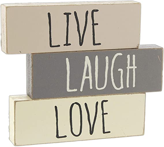 Hearthside 'Live Laugh Love' Set of 3 Inspirational Wood Block Signs