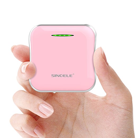 SINOELE Power Bank 6600mAh Portable Charger External Battery Pack Dual USB for iPhone ,Samsung, iPad, HTC , and more (Pink)