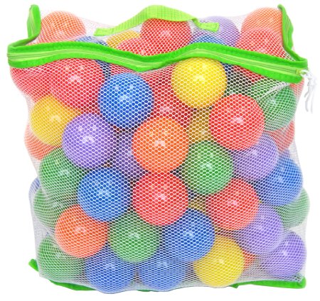100 Wonder Playball Non-Toxic Crush Proof Quality Balls w/ Mesh Tote