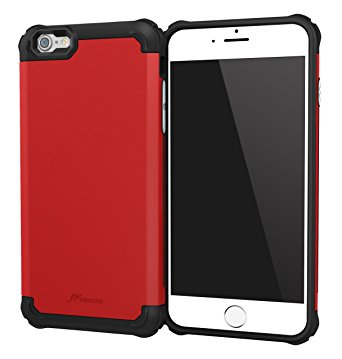 iPhone 6s Case, roocase [Exec Tough PRO] iPhone 6s Slim Fit Case Hybrid PC / TPU [Corner Protection] Armor Cover Case for Apple iPhone 6 / 6s (2015), Carmine Red