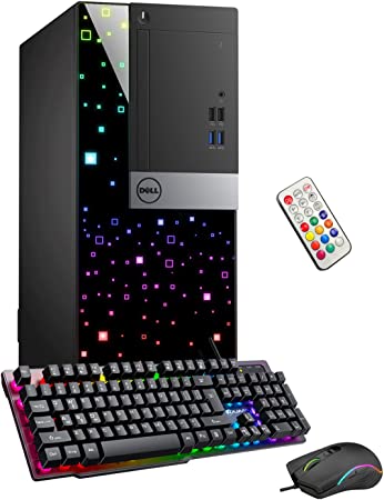 Custom Built Dell Tower Computer Desktop Intel Core i7-6700 Processor 3.40 GHz 16GB RAM 256GB SSD Windows 10 Pro Wi-Fi Gaming PC Keyboard & Mouse HDMI (Renewed)