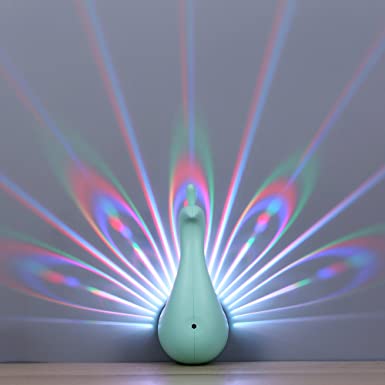 Edelin LED Night Light, Peacock Wall Light, Originality Modern Decorative Lighting Bedroom Projection lamp (Green)