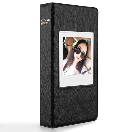 CAIUL Compatible 64 Pockets Instax Square Book Album for Fujifilm Instax Square SQ10 SQ6 Instant Film (Black)