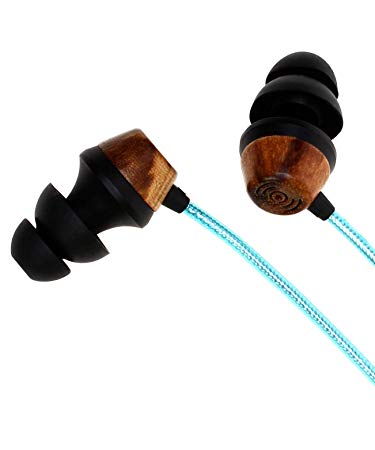Symphonized ALN 2.0 Premium Genuine Wood in-Ear Noise-isolating Headphones, Earbud, Earphones with Innovative Shield Technology Cable and Mic (Turquoise)