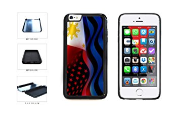 Philippines and USA Mixed Flag Dual Layer Phone Case Back Cover Apple iPhone 6 6s (4.7 Inches) includes BleuReign(TM) Cloth and Warranty Label