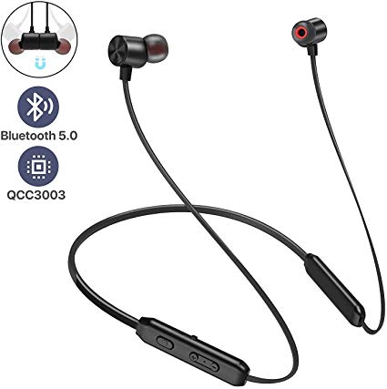 Bluetooth Headphones, Arespark Sports Wireless Bluetooth 5.0 Hi-Fi Stereo Deep Bass Earbuds IPX7 Waterproof 10 Hrs Playing Time CVC 8.0 Neckband Magnetic in-Ear Earphone