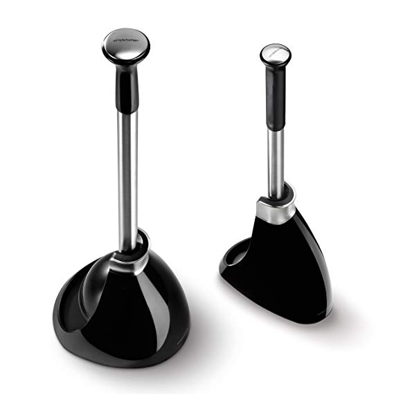 simplehuman toilet brush and toilet plunger set black