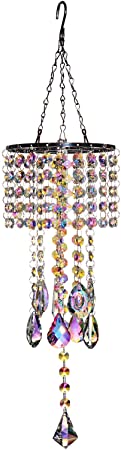 longsheng Chandelier Wind Chimes AB Coating Crystal Prisms Balls Beads Hanging Suncatcher Pendant Home Decor Gifts