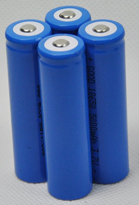 4 Pcs 18650 Li-ion Rechargeable Battery 5000mah for LED Flashlight Torch 3.7v