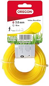 Oregon 69-368-Y Yellow Round Strimmer Line/Wire for Grass Trimmers and Brushcutters, 3.0 mm x 15 m