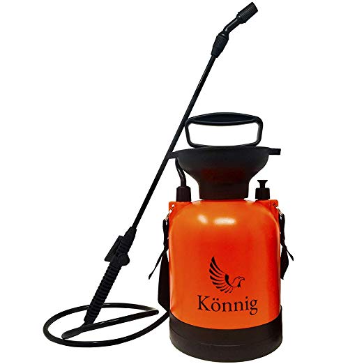 Könnig Lawn, Yard and Garden Weed Pressure Sprayer for Chemicals, Fertilizer, Herbicides and Pesticides (1.0 Gallon)