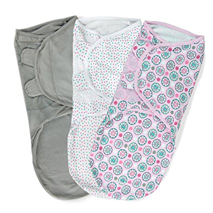 Summer Infant SwaddleMe Cotton, Geo Floral, 3-Pack