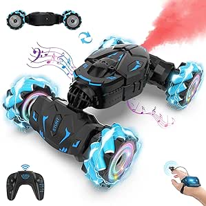 Gesture RC Car Hand Controlled Rc Car Toys for Boys Girls 6-12, 2.4GHz 360° Rotation 4WD Gesture Sensing Rc Stunt Car with Light & Music & Spray, Birthday Gifts for Kids