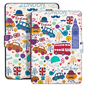 Ayotu Colorful Case for Kindle Paperwhite E-reader Auto Wake/Sleep Smart Protective Cover Case,Fits All 2012, 2013, 2015 and 2016 Versions Kindle Paperwhite,K5-09 The London Impression