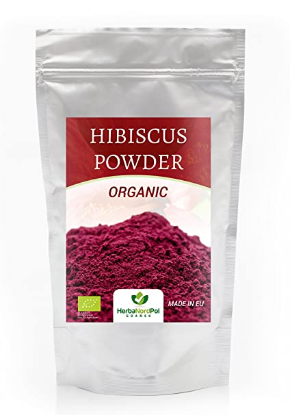 All-Natural Multipurpose Hibiscus Powder – EU Quality Organic Hibiscus Flower Powder – Vitamin C and Organic Acids – Healthy Skin and Hair Energy Boost No Additives Or Preservatives by Herbanordpol