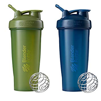 Blender Bottle Classic Loop Top Shaker Bottle, Moss/Moss and Navy/Navy, 28-Ounce 2-Pack