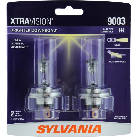 SYLVANIA 9003 (also fits H4) XtraVision Halogen Headlight Bulb, (Pack of 2)