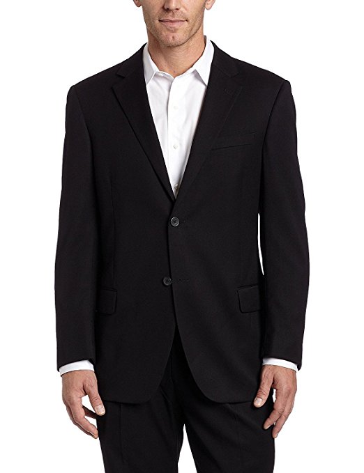 Prontomoda Men's 2 Button Luxury Wool Cashmere Black Sport Coat