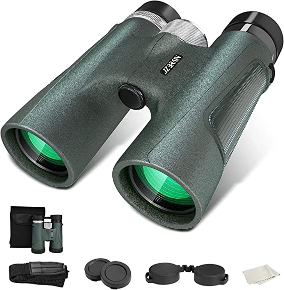 Binoculars for Adults 12x42 High Definition, JZBRAIN Hunting Binoculars for Bird Watching with BAK4 Lens and Weak Light Night Vision, Waterproof Lightweight Binoculars Hunting stargazing Hiking Sports