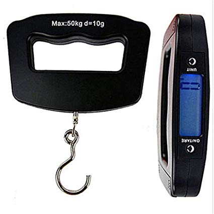 Luggage Weight Scale,Electronic Fish Scale, Onedayshop LCD Display Portable Bag Scales Hanging Hook Scale for Fishing Travel 110lb/50kg