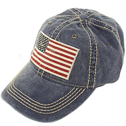 Epoch Unisex Washed Cotton Vintage USA Flag Low Profile Summer Baseball Cap Hat