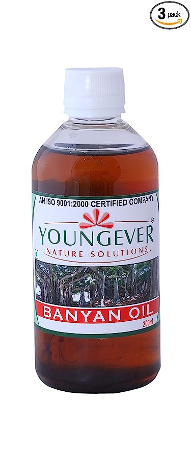Youngever Nature Solution Banyan Hair Oil Helps Promote Hair Growth (225 ml, Pack of 3)