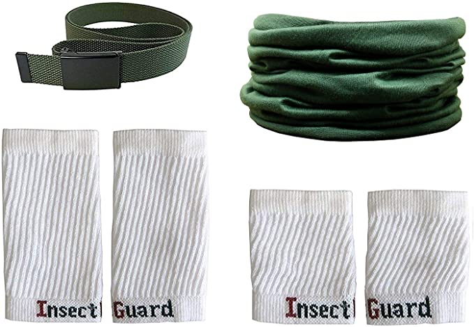 InsectGuard Permethrin Treated Tick & Mosquitoes Insect Repellent Complete Package 2 - GW74 (Gree/White) One Size Fits All Up to Adult Medium