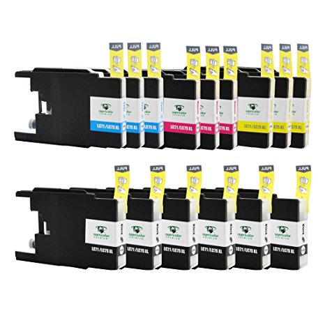 Supricolor 15 Pack Replacement Brother LC75 LC71 High Yield Ink Cartridge (3 Sets   3BK) for Brother MFC-J6510DW MFC-J6710DW MFC-J6910DW MFC-J280W MFC-J425W MFC-J430w MFC-J435W MFC-J5910DW MFC-J625DW