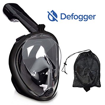 Full Face Panoramic Snorkel Diving Mask View 180° . Free Breathing Design with Anti-Leak and Anti-Fog Technology. Prevents Gag Reflex.