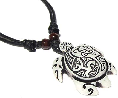Exotic & Trendy Jewelry, Books and More Turtle Necklace - Turtle Necklace with Coqui Taino and Taino Sun - Sea Turtle Necklace