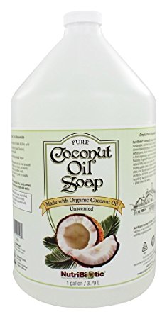 Nutribiotic Pure Coconut Oil Soap, Unscented, 128 Fluid Ounce