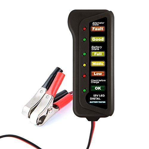 Eximtrade Car 12V Battery and Alternator Tester with 6 LEDs Display