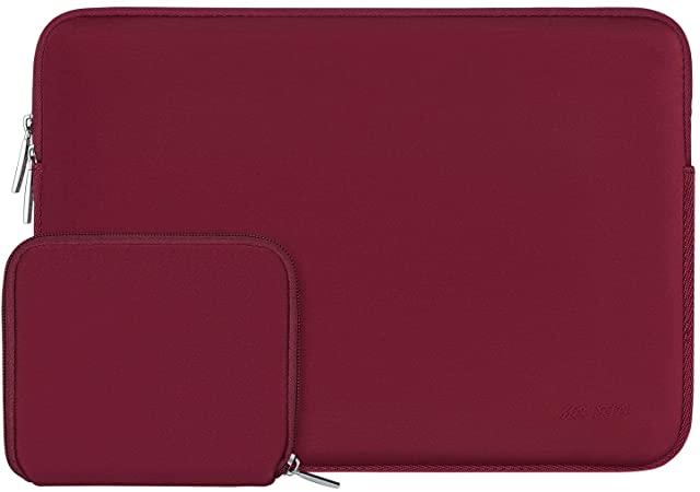 MOSISO Laptop Sleeve Compatible with MacBook Air 13 inch M1/A2337 A2179 A1932, MacBook Pro M1/A2338 A2289 A2251 A2159 A1989 A1706 A1708, 12.9 iPad Pro,Neoprene Bag Cover with Small Case, Red