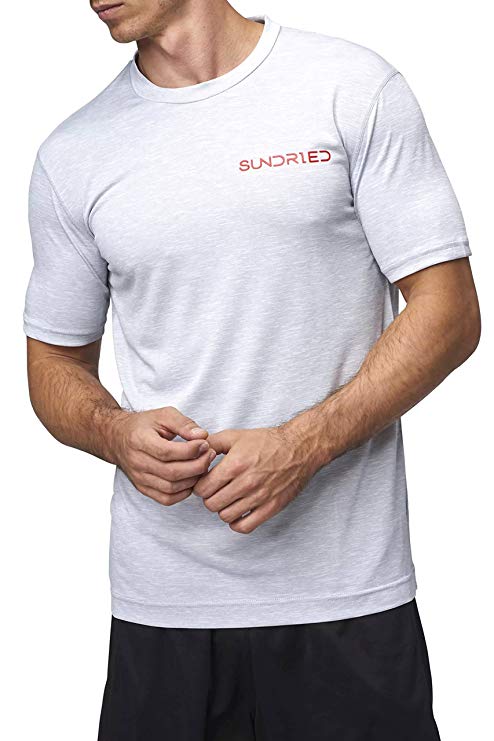 Sundried Mens Tech Gym T Shirt Plain Training Casual Top Made from Coffee